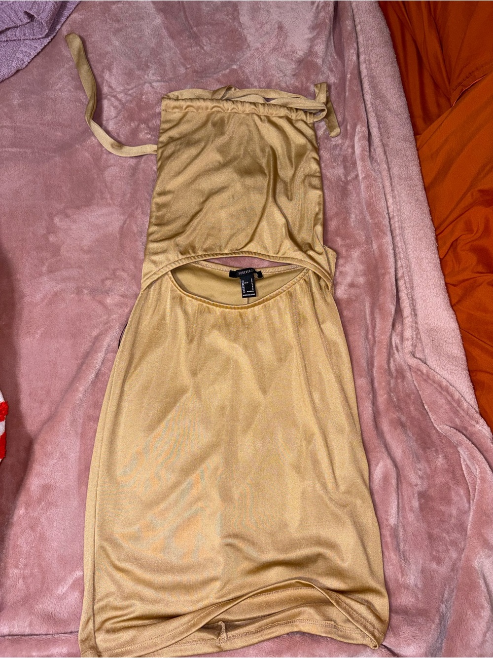 Forever 21 Gold Backless Mini Dress
